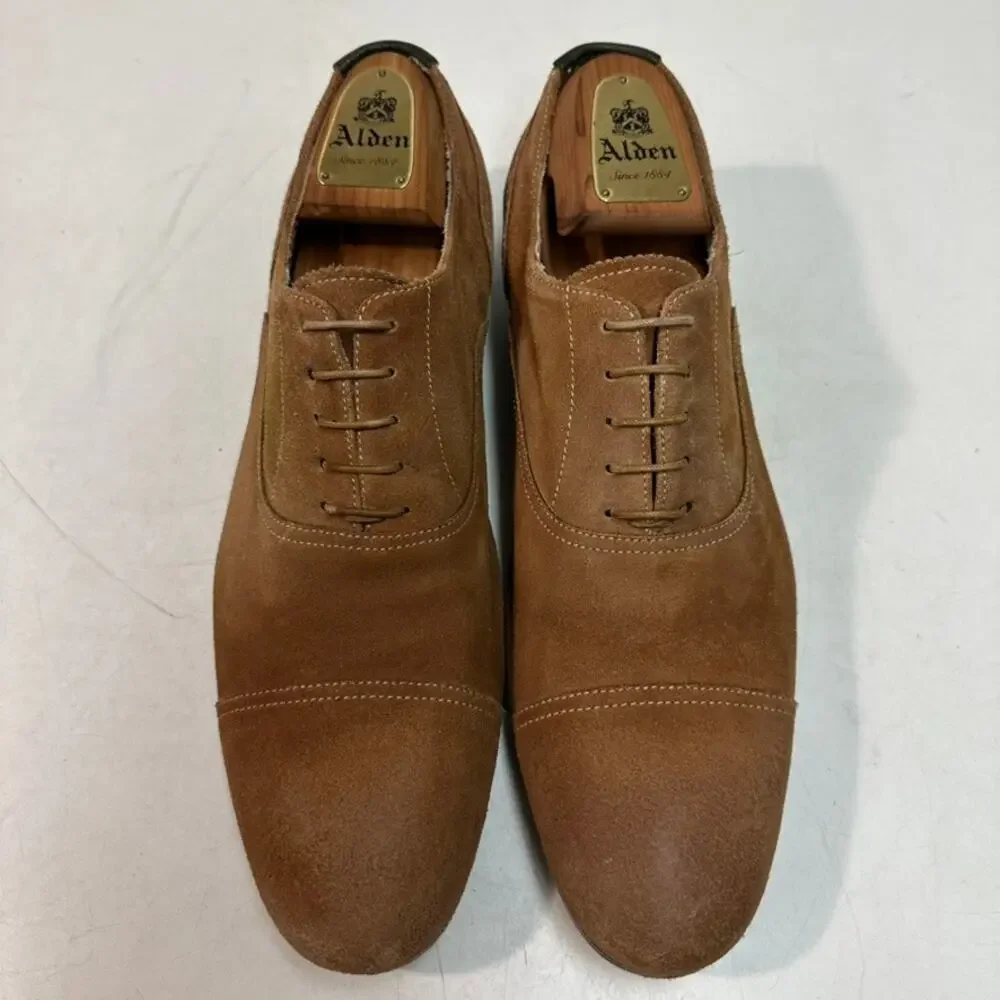 VGUC Paul Smith Tan Cap Toe Oxford Snuff Suede Made in Spain UK 8 / US 9